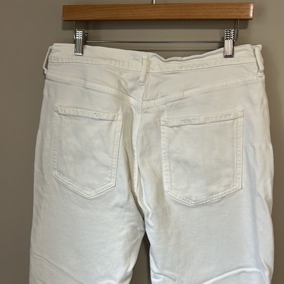 AGOLDE Riley Jean Crop White Button Fly High Rise Straight Jean Sz 32 - Picture 8 of 16